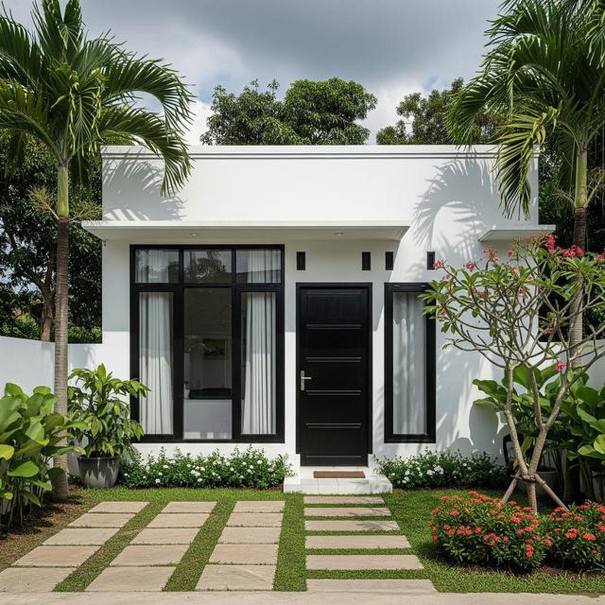 9 Desain Rumah Kecil Minimalis Kombinasi Warna Putih dan Hitam, Elegan di Lahan Terbatas