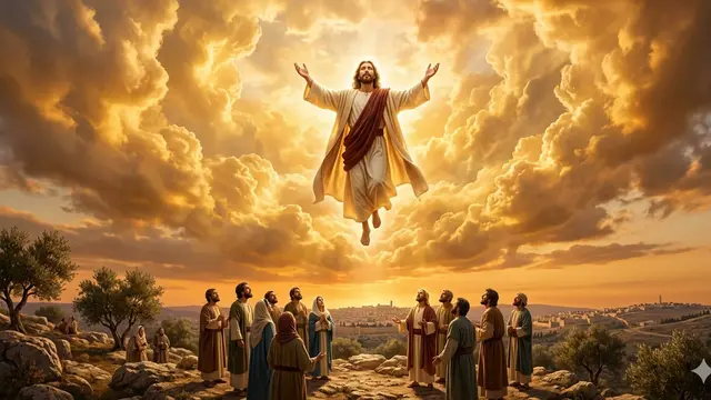 Gambar Kenaikan Yesus Kristus (Foto: Gemini AI)