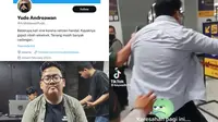 Viral Pria Mengamuk di Stasiun Manggarai. Kini diperiksa pihak kepolisian karena sudah sering membuat onar di banyak tempat lainnya. (Sumber: Twitter/AndreawanYudo)