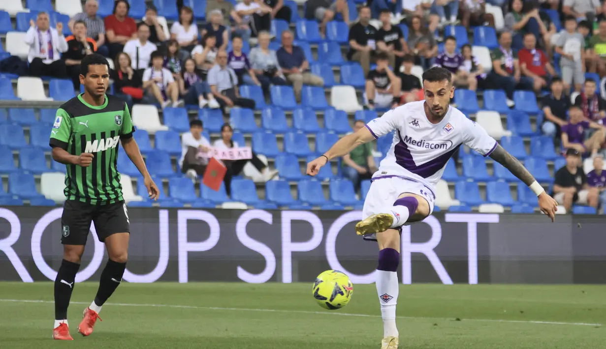 Fiorentina menang atas tuan rumah Sassuolo dengan skor 3-1. (Michele Nucci/LaPresse via AP)