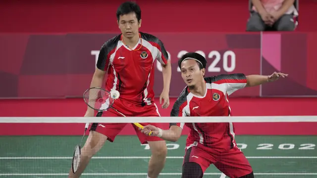 Foto: Ahsan/Hendra Susul Marcus/Kevin ke Perempatfinal Bulu Tangkis Ganda Putra Olimpiade Tokyo 2020 Setelah Kalahkan Pasangan Malaysia