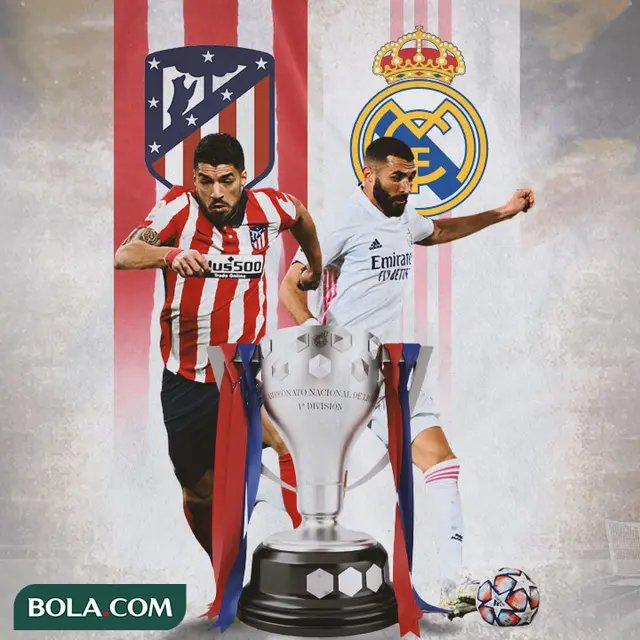 La Liga - Ilustrasi Luis Suarez dan Benzema, Trofi La Liga