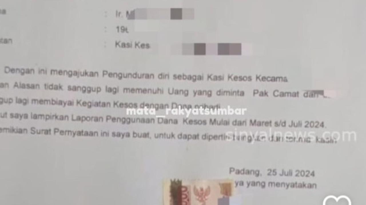 Buntut Pengakuan Anak Buah Tak Kuat 'Dipalak' Hingga Mundur jadi Jabatan, Camat di Padang Dinonaktifkan