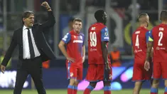 Pasukan Simone Inzaghi sukses menumbangkan Viktoria Plzen dengan skor 2-0 dalam laga matchday 2 fase grup Liga Champions 2022/2023 yang digelar di Doosan Arena, Selasa (13/9/2022). (AP Photo/Gabriel Kuchta)