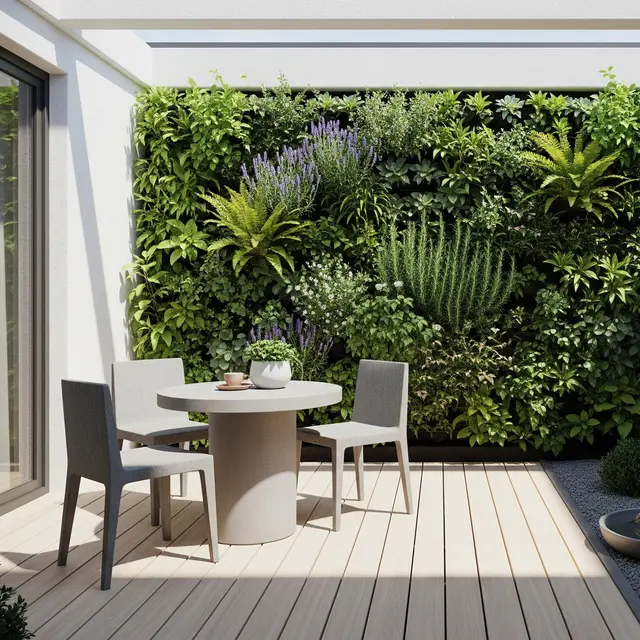 Desain Teras Belakang Minimalis dengan Taman Hewan Mini (Image by Gemini AI)