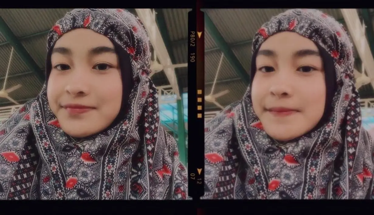 Pamer senyum tipis, selebgram dengan nama lengkap Diniyah Nurmala Ayu ini makin cantik. Alis hitam dan tebalnya menjadi daya tarik tersendiri yang memikat hati siapapun yang melihatnya. Meski mukena yang dikenakannya terlihat tidak tapi, namun tak mengurangi pesona beauty vlogger yang juga jago makeup karakter ini. (Liputan6.com/IG/@diniyaan)