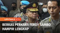 Berkas perkara kasus pembunuhan dengan tersangka Irjen Ferdy Sambo telah dilimpahkan penyidik Bareskrim Polri ke Jaksa Penuntut Umum Kejaksaan Agung. Kapolri Jenderal Polisi Listyo Sigit Prabowo menyatakan bahwa saat ini berkas kasus Ferdy Sambo hamp...
