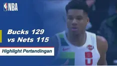 Giannis Antetokounmpo selesai dengan triple-double (31 poin, 10 rebound, 10 assist) dalam kemenangan kandang Bucks atas Nets.
