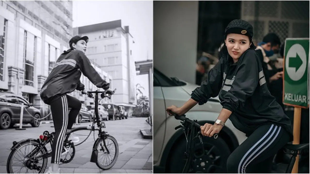 7 Gaya Wika Salim Saat Gowes Ini Curi Perhatian