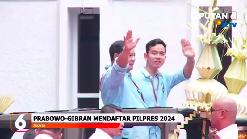 Momen Prabowo-Gibran Diarak Sebelum Daftar Capres-Cawapres ke KPU