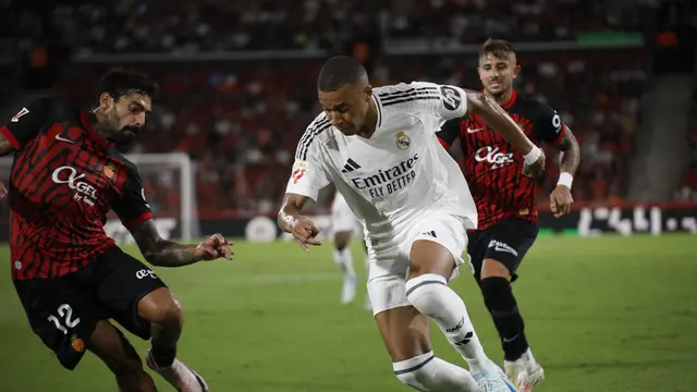 FOTO Aksi Kylian Mbappe, Mallorca vs Real Madrid