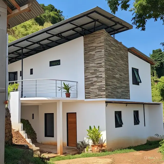 Minimalis dengan Sentuhan Batu Alam