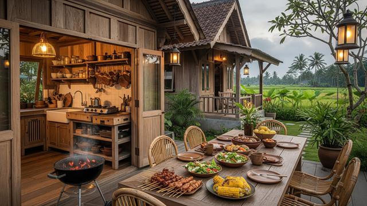 7 Desain Rumah Mini dengan Dapur Terbuka dan Teras Belakang Ideal untuk Acara BBQ