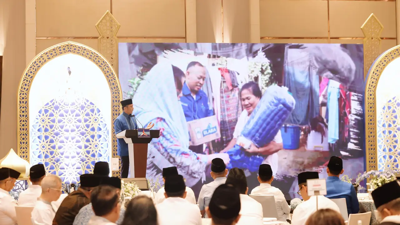 Ketua Fraksi Partai Demokrat DPR RI sekaligus Wakil Ketua MPR RI Edhie Baskoro Yudhoyono (Ibas) dalam acara Buka Bersama FPD DPR RI: “Silaturahmi Ramadan, Menggapai Keberhakan”, Minggu (16/3/25) (Istimewa)