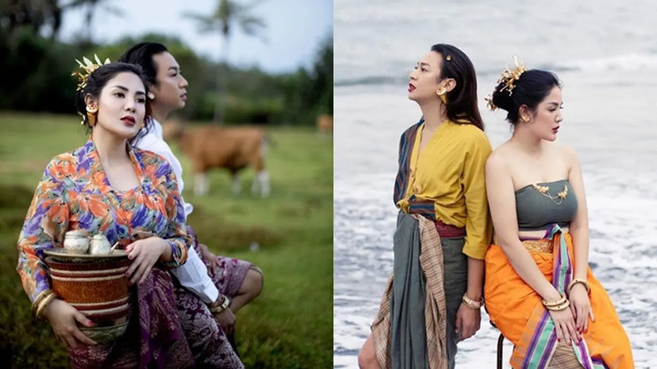7 Pemotretan Nindy Ayunda dan Jovi Adhiguna dengan Busana Adat Bali