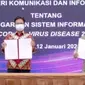 una mengintegrasikan data yang ada Kementerian Kesehatan bekerja sama dengan Kementerian Komunikasi dan Informatika (Kominfo) lewat  Surat Keputusan Bersama (SKP) tentang Penyelenggaraan Sistem Informasi Satu Data Vaksinasi COVID-19.