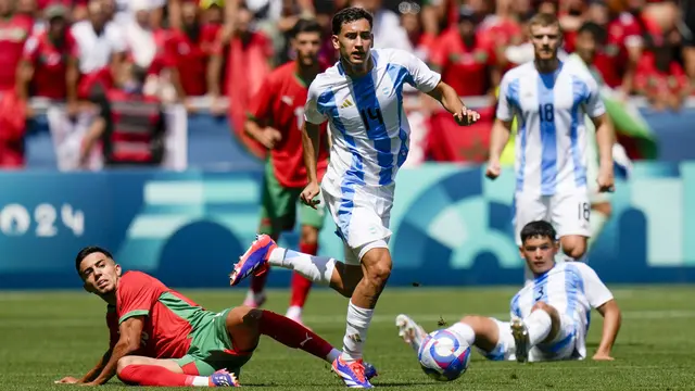 Foto: Diwarnai Keputusan Kontroversial, Argentina Dipecundangi Maroko di Olimpiade 2024