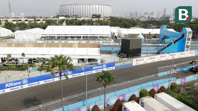 Suasana Sirkuit Formula E Jakarta Jelang Balapan