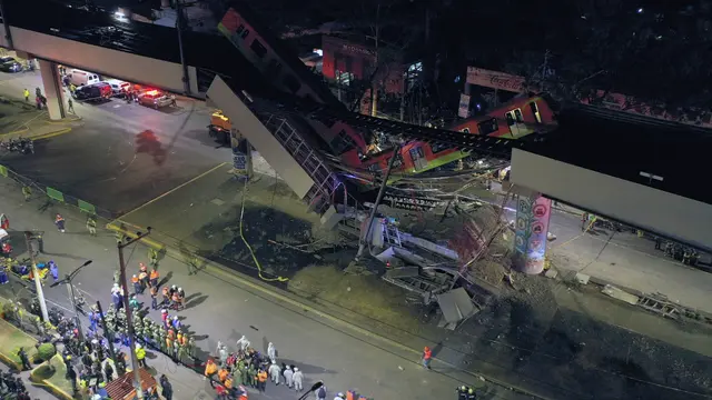 Jembatan Layang Metro di Meksiko Ambruk