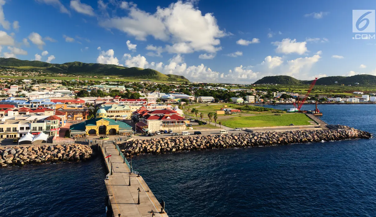 Negara federasi dua pulau dengan luas 261 km persegi, Saint Kitts & Nevis terletak di Kepulauan Leeward, Karibia dengan jumlah penduduk 52 ribu jiwa dengan keindahan pantai dan alamnya. (iStockphoto/ Andrew Gosling)