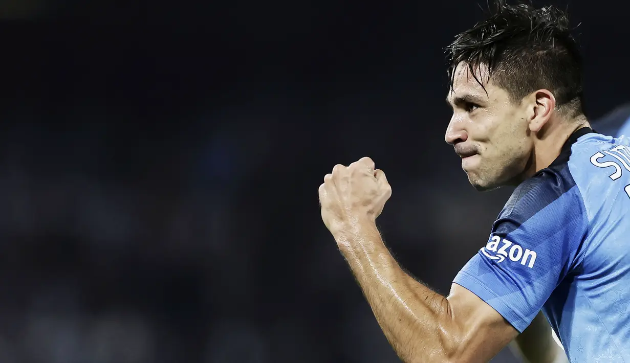 Sukses Napoli tidak lepas dari peran penting Giovanni Simeone. Putra mantan gelandang legendaris Timnas Argentina itu mencetak dua gol pada duel lawan Rangers pada matchday ke-5. Sehingga Napoli semakin tak terbendung di Liga Champions musim ini. (Alessandro Garofalo/LaPresse via AP)