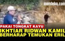 VIDEO: Potret Ridwan Kamil Gunakan Tongkat Kayu Cari Eril Turun ke Sungai Aare Swiss