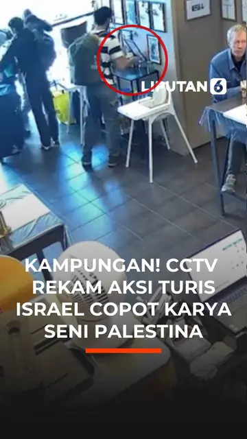 Kampungan! CCTV  Rekam Aksi Turis Israel Copot Karya Seni Palestina