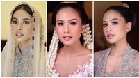 Potret Detail Busana dan Makeup Maudy Ayunda di Rangkaian Acara Pernikahan. (Sumber: Instagram/evalovira/marlenehariman)