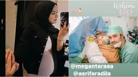 Perjalanan kehamilan pertama Asri Faradila istri Megantara yang telah melahirkan anak perempuan. (Sumber: Instagram/asrifaradila/justalytong)