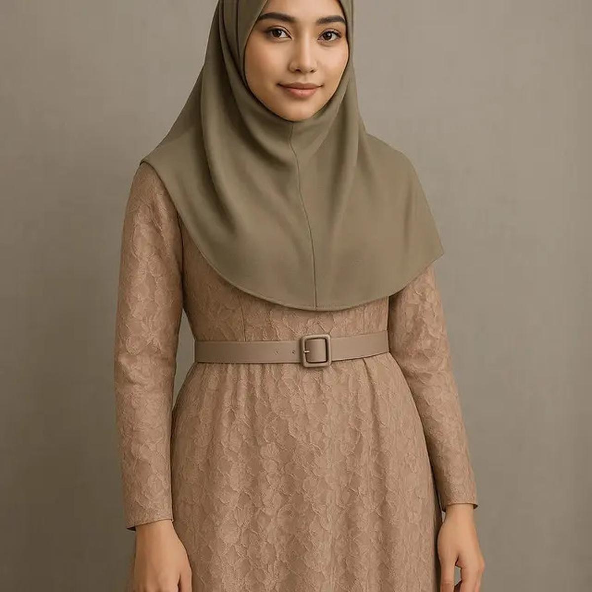 7 Model Long Dress Brokat Menutup Dada, Elegan dan Syar'i untuk Gaya Hijab 2025