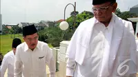 Hasyim Muzadi mendukung JK karena JK satu-satunya calon yang merupakan tokoh NU, Depok, Jumat (23/5/2014) (Liputan6.com/Andrian M Tunay)
