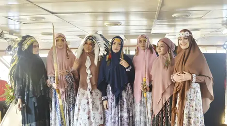 Outfit bohemian hijab deals