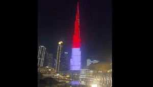 Burj Khalifa Berbalut Merah Putih, Peringati HUT RI dan 50 Tahun Hubungan Indonesia–PEA