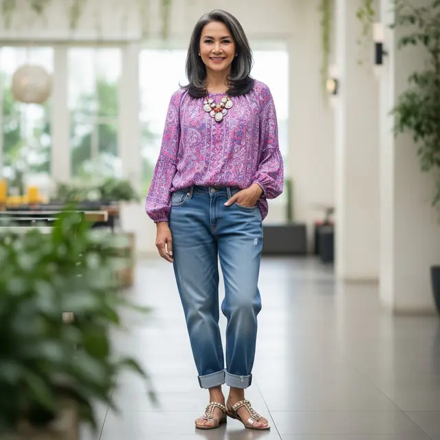 Model Celana Jeans untuk Wanita Usia 50 Tahunan