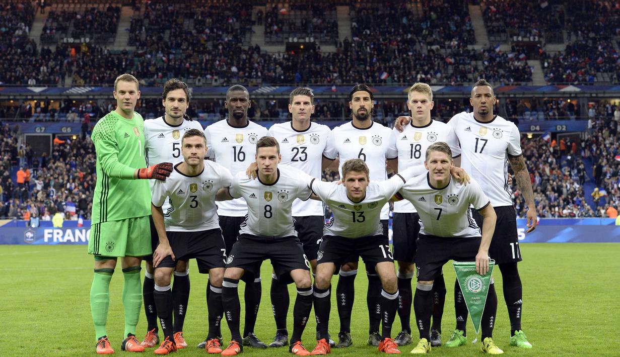 Timnas Jerman berada pada peringkat ke-4 FIFA dengan total point 1355.  (AFP/Miguel Medina)