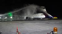 Penerbangan perdana Saudia Arabia rute Jeddah-Denpasar via Singapura mulai beroperasi 31 Maret 2025. (dok. Ist)