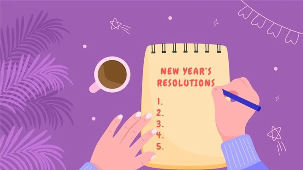 Ilustrasi menulis resolusi Tahun Baru