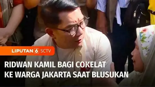 VIDEO: Ridwan Kamil Bagi-Bagi Cokelat saat Blusukan di Jakarta