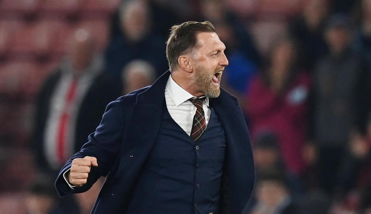 Ralph Hasenhuttl - Pelatih asal Austria ini merupakan salah satu juru taktik yang menerapkan strategi Gegenpresing ala Ralf Rangnick. Gaya permainan tersebut terbukti membawa Southampton mampu bersaing di Liga Inggris. (AFP/Glyn Kirk)