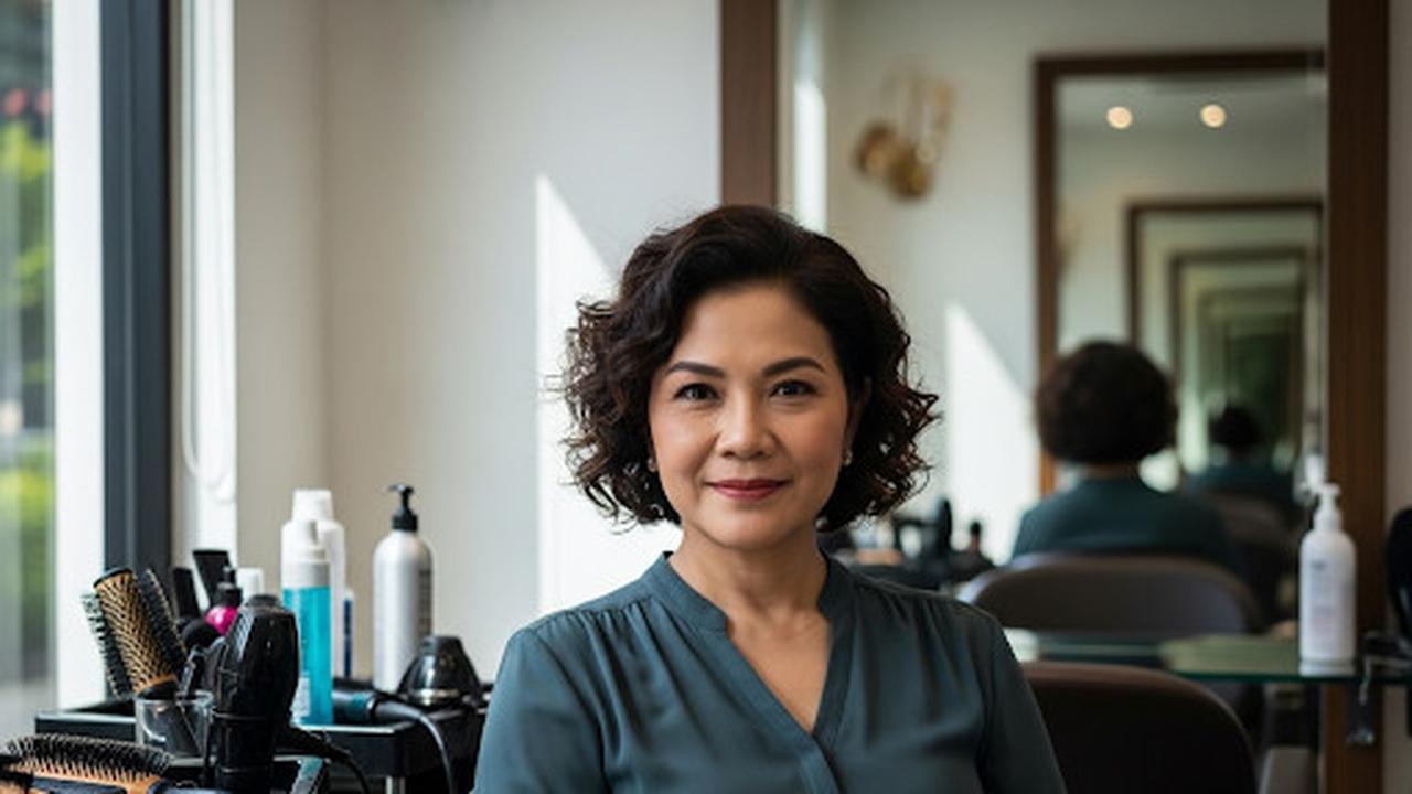 Model Rambut Ikal Pendek untuk Ibu 50 Tahun