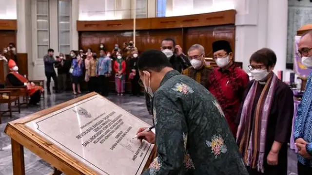Gubernur DKI Jakarta Anies Baswedan saat meresmikan  revitalisasi gedung Gereja Protestan di Indonesia Bagian Barat (GPIB) Immanuel, Gambir, Jakarta Pusat, Senin, 20 Desember 2021 lalu