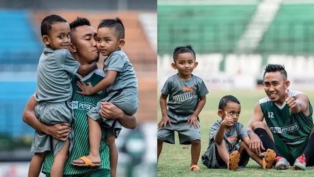 Saat berlatih, Rendi Irwan kerap mengajak kedua anaknya