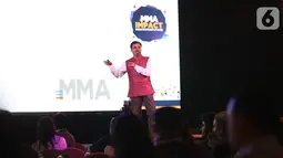 Managing Director MMA APAC Rohit Dadwal menjadi pembicara  dalam forum pemasaran digital MMA Impact Indonesia 2019 di Jakarta, Kamis (3/10/2019). MMA Impact Indonesia 2019 membahas seluk beluk dan peluang mengenai pemasaran digital di Indonesia. (Liputan6.com/Angga Yuniar)