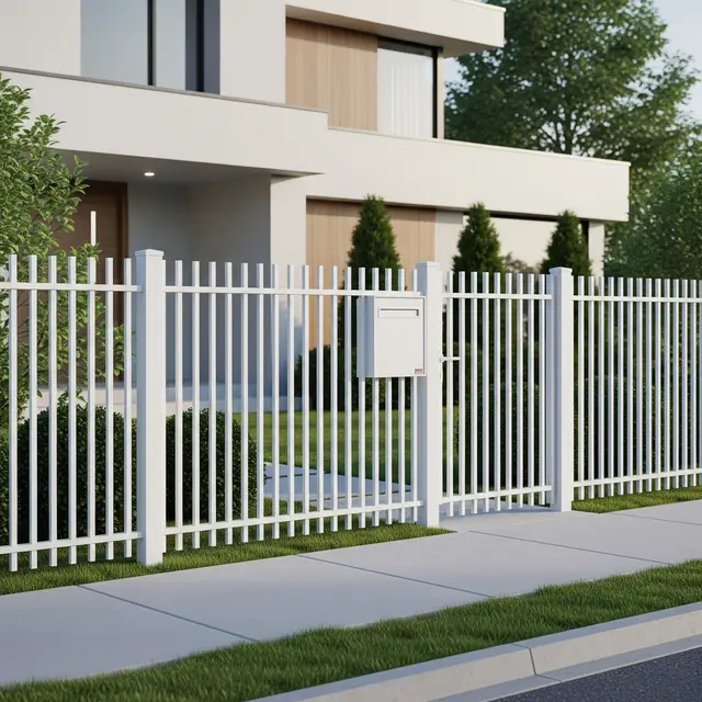 Model Pagar Putih Depan Rumah Bernuansa Clean dan Rapi (Image by Gemini AI)