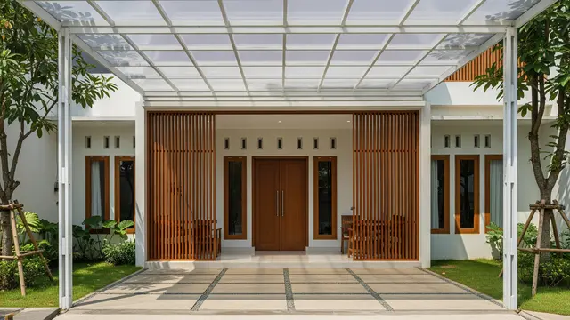 Teras Atap Transparan dengan Ventilasi Baik