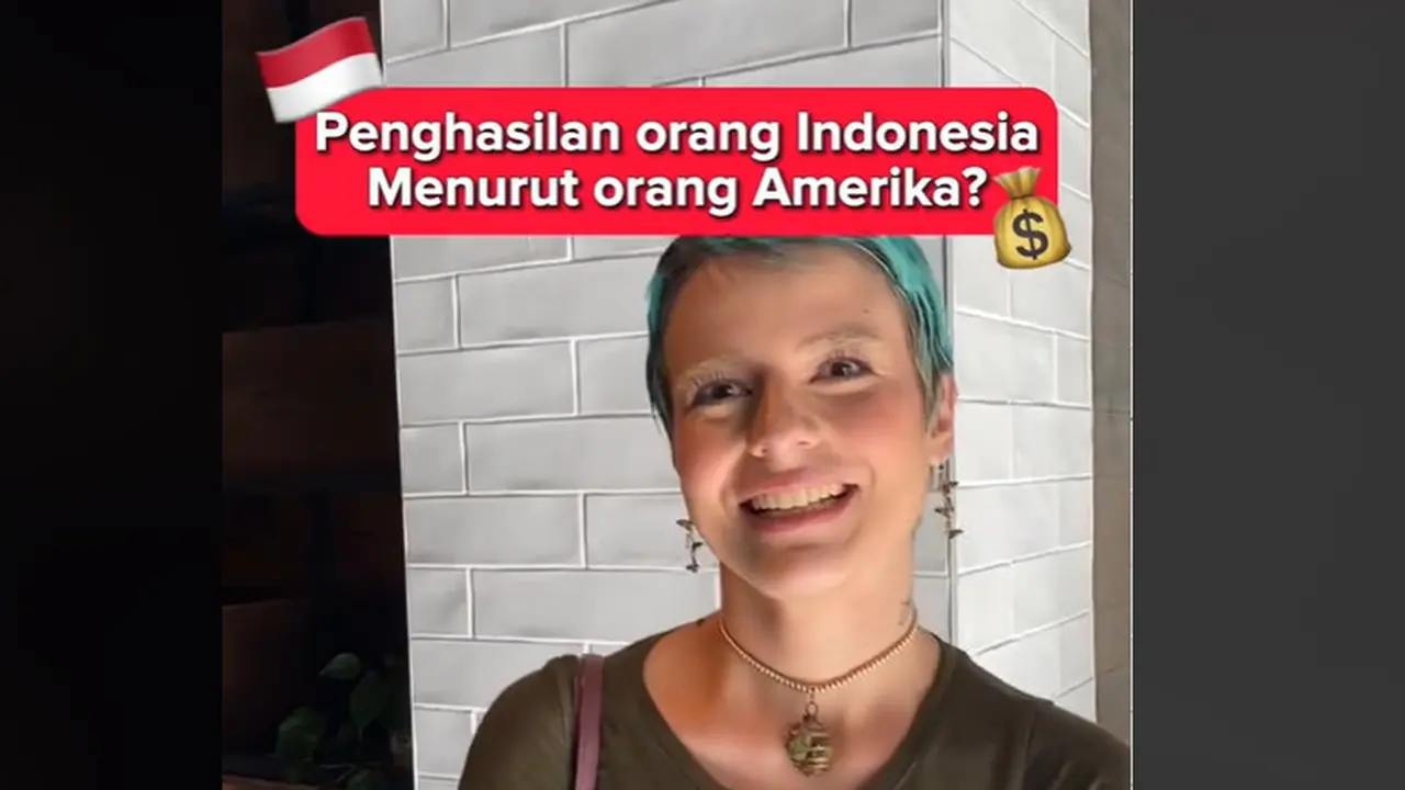 Reaksi warga AS saat ditanya penghasilan masyarakat Indonesia per bulan. (tangkapan layar/tiktok @tepen)