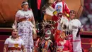 Pertunjukan upacara pembukaan kali ini sarat akan budaya Amerika Utara, dengan perpaduan harmonis antara unsur tradisional dan modern. (AP Photo/Stephanie Scarbrough)