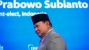 Menteri Pertahanan sekaligus Presiden Republik Indonesia terpilih, Prabowo Subianto saat memberikan pidato khusus pada KTT Shangri-La Dialogue ke-21 di Hotel Shangri-La di Singapura, Sabtu, 1 Juni 2024. (AP Photo/Vincent Thian)