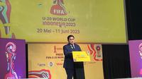 Ketua Umum PSSI,Erick Thohir saat konfrensi pers Piala Dunia U-20 yang disiarkan oleh EMTEK Group