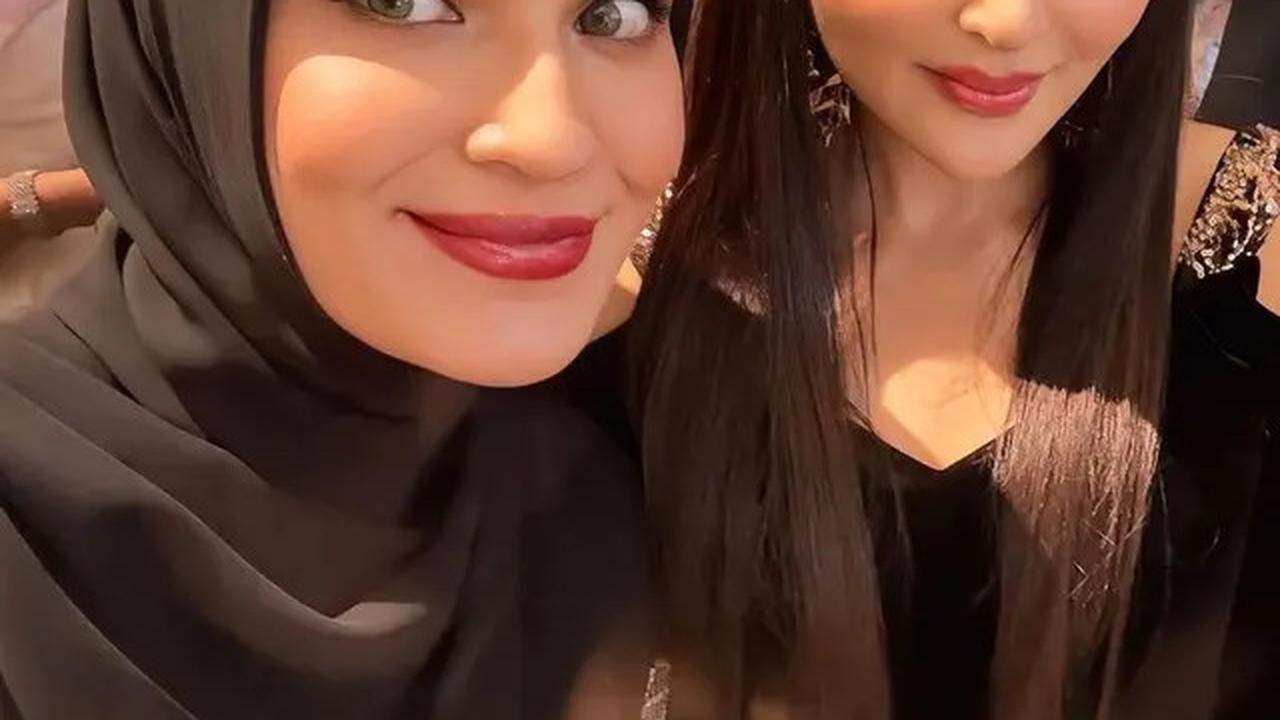 Model Long Dress Brokat Shiren Sungkar di Resepsi Luna Maya, Ini Fotonya